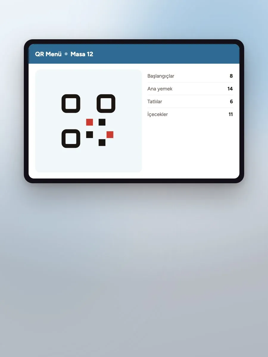 QR Menü ekranı — eyyo pos