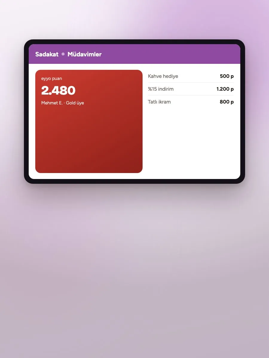 Sadakat Programı ekranı — eyyo pos